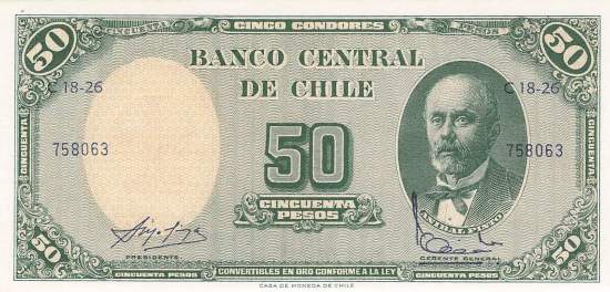 5 Centesimos de Escudos Chile p126b-2 1960